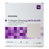 McKesson Silver Collagen Dressing 4 X 4 Inch Square Sterile, 16-1862, Case of 100