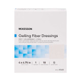 Gelling Fiber Wound Dressing McKesson 4 x 4-3/4 Inch Rectangle Sterile 87400 Box of 10 87400 McKesson 1138627_BX