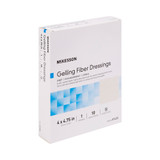 McKesson Gelling Fiber Wound Dressing 4 X 4-3/4 Inch Rectangle Sterile, 87400, Box of 10