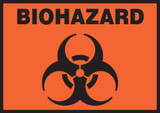 Accuform Signs Pre-Printed Label Caution Label Black / Orange Vinyl Biohazard w/Sign Black Biohazard 3-1/2 X 5 Inch, LBHZ506VSP, Pack of 5