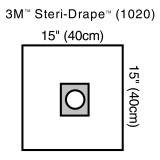 EENT Drape 3M™ Steri-Drape™ Small Drape with Aperture 15 W x 15 L Inch Sterile 1020 Case of 40 1020 3M™ Steri-Drape™ 5717_CS