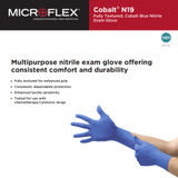 MICROFLEX Cobalt Exam Glove Medium NonSterile Nitrile Standard Cuff Length Fully Textured Blue Not Rated, N192, Case of 1000