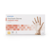 McKesson Exam Glove X-Small NonSterile Vinyl Standard Cuff Length Smooth Clear Not Rated, 14-112, Case of 10