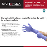 Supreno EC Exam Glove X-Large NonSterile Nitrile Extended Cuff Length Textured Fingertips Blue Chemo Tested / Fentanyl Tested, SEC-375-XL, Box of 50