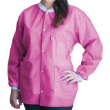 Lab Jacket FitMe™ Bubblegum Pink Medium Hip Length 3-Layer SMS Disposable UGJ-6510-M Case of 50 UGJ-6510-M FitMe™ 1194435_CS