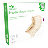 Mepilex Border Sacrum Foam Dressing 9-1/5 X 9-1/5 Inch With Border Film Backing Silicone Adhesive Sacral Sterile, 282455, Case of 40