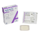 Foam Dressing Aquacel® 4 x 4 Inch With Border Waterproof Film Backing Silicone Adhesive Square Sterile 420680 Box of 10 420680 Aquacel® 1156827_BX