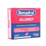 Benadryl Allergy Relief Diphenhydramine HCl 25 mg Strength, Small-size Tabs, 24 Tablets per Box, Box of 2 50580022652 Benadryl® 831711_CT