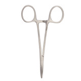 Hemostatic Forceps McKesson Argent Halsted-Mosquito 5 Inch Length Surgical Grade Stainless Steel NonSterile Ratchet Lock Finger Ring Handle Curved 43-1-431 Pack of 1