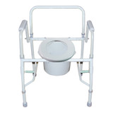 Commode Chair McKesson Drop Arms Steel Frame Back Bar 13-3/4 Inch Seat Width 300 lbs. Weight Capacity 146-11125KD-1 Case of 1