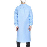 Non-Reinforced Surgical Gown with Towel Halyard Basics X-Large Blue Sterile Disposable 99285 Case of 20 99285 Halyard Basics 654135_CS