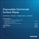 McKesson Surface Disinfectant Premoistened Manual Pull Wipe 65 Count Canister Alcohol Scent NonSterile, 50-66170, Box of 1