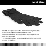 McKesson Confiderm LDC Exam Glove Medium NonSterile Nitrile Standard Cuff Length Fully Textured Black Chemo Tested / Fentanyl Tested, 14-6N54C, Case of 2500