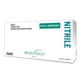 Micro-Touch Nitrile Exam Glove Large NonSterile Nitrile Standard Cuff Length Textured Fingertips Blue Chemo Tested, 6034303, Box of 1