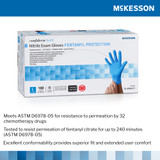 McKesson Confiderm 6.8C Exam Glove Large NonSterile Nitrile Standard Cuff Length Fully Textured Blue Chemo Tested / Fentanyl Tested, 14-6N661C, Box of 100