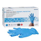McKesson Confiderm 6.8C Exam Glove Large NonSterile Nitrile Standard Cuff Length Fully Textured Blue Chemo Tested / Fentanyl Tested, 14-6N661C, Box of 100