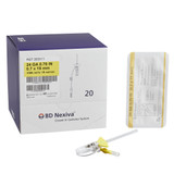 Nexiva Closed IV Catheter 24 Gauge 3/4 Inch Vialon Biomaterial Winged Hub Blood Control, 383511, Box of 20