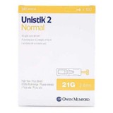 Safety Lancet Unistik 2 21 Gauge Retractable Push Button Activation Finger AT 0702 Box of 100 AT 0702 Unistik 2 1195452_BX