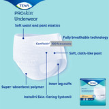 TENA ProSkin Plus Absorbent Underwear Pull On with Tear Away Seams Adult Large Unisex Disposable Moderate Absorbency, 72633, Pack of 18
