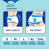 TENA ProSkin Plus Absorbent Underwear Pull On with Tear Away Seams Adult Large Unisex Disposable Moderate Absorbency, 72633, Pack of 18