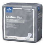 Contour Plus Ultimate Bladder Control Pad 8 X 17 Inch Heavy Absorbency Super Absorbent Core One Size Fits Most, BCPE03, Bag of 28