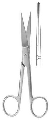 Operating Scissors McKesson Argent™ 5 Inch Length Surgical Grade Stainless Steel Finger Ring Handle Straight Sharp Tip / Sharp Tip 43-1-274 Pack of 1 43-1-274 McKesson Argent™ 970136_EA