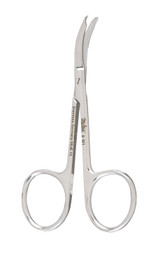 Suture Scissors McKesson Argent Shortbent 3-1/2 Inch Surgical Grade German Stainless Steel NonSterile Finger Ring Handle Curved Blunt Tip / Blunt Tip 43-1-101 Pack of 1