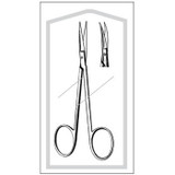 Iris Scissors Econo 4-1/2 Inch Length Floor Grade Stainless Steel Sterile Finger Ring Handle Curved Sharp Tip / Sharp Tip 96-2507 Box of 25