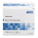 McKesson Blunt Fill Needle 18 Gauge Blunt, 16-305180, Box of 100