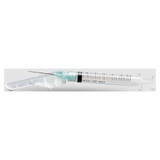 Safety Tuberculin Syringe with Needle McKesson Prevent® 1 mL 5/8 Inch 25 Gauge Hinged Safety Needle Ultra Thin Wall 102-SNT1C2558S3 Pack of 1 102-SNT1C2558S3 McKesson Prevent® 1159370_EA