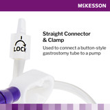 McKesson Bolus Enteral Feeding Extension Tube Set 24 Inch, EnFit, Secure Lock Straight Connector and Clamp, NonSterile, 194-0123-24, Case of 30