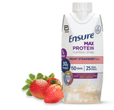 Oral Supplement Ensure Max Protein Nutrition Shake Creamy Strawberry Flavor Liquid 11 oz. Reclosable Carton 68169 Pack of 4