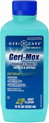 Geri-Care Geri-Mox Regular Strength Antacid Oral Suspension, 12 oz., Bottle of 1 QMLX-12-GCP Geri-Care® 633794_BT Geri-Care Geri-Mox Regular Strength Antacid Oral Suspension, 12 oz., Bottle of 1 QMLX-12-GCP Geri-Care® 633794_BT