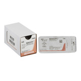 J & J Monocryl Absorbable Suture with Needle, Size 4 - 0, 18'' Suture, 1-Needle, Undyed, Needle Length 13 mm, 3/8 Circle, Precision Reverse Cutting Needle, Box of 12