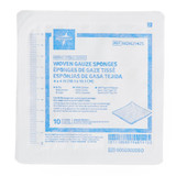 Medline Gauze Sponge 4 X 4 Inch 8-Ply Sterile 10 per Tray, NON21425, Case of 128