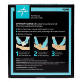 Optifoam Gentle EX Foam Dressing 4 X 4 Inch With Border Waterproof Backing Silicone Face and Border Square Sterile, MSCEX44EP, Case of 100