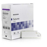 Absorbable Suture with Needle McKesson Polyglycolic Acid V-20 1/2 Circle Taper Point Needle Size 2 - 0 Braided SJ417H Box of 1 SJ417H McKesson 1034528_BX