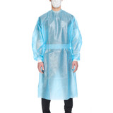 Chemotherapy Procedure Gown McKesson XL Blue, AAMI Level 2, ASTM D6978 16-55KVX Case of 30