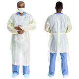 Protective Procedure Gown Halyard Basics Large Yellow NonSterile AAMI Level 2 Disposable 43008 Bag of 10 43008 Halyard Basics 1204460_BG Protective Procedure Gown Halyard Basics Large Yellow NonSterile AAMI Level 2 Disposable 43008 Bag of 10 43008 Halyard Basics 1204460_BG