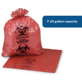 McKesson Biohazard Waste Bag Biohazard Symbol / Infectious Waste 7 to 10 gal. Red 24 X 24 Inch, 03-5700, Case of 500
