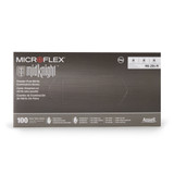 MICROFLEX MidKnight Exam Glove Medium NonSterile Nitrile Standard Cuff Length Fully Textured Black Fentanyl Tested, MK-296-M, Case of 10