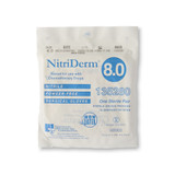 NitriDerm Surgical Glove Size 8 Sterile Nitrile Standard Cuff Length Fully Textured White Chemo Tested, 135280, Case of 200