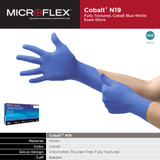 MICROFLEX Cobalt Exam Glove X-Large NonSterile Nitrile Standard Cuff Length Fully Textured Blue Not Rated, N194, Box of 100