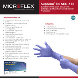 Supreno EC Exam Glove X-Large NonSterile Nitrile Extended Cuff Length Textured Fingertips Blue Chemo Tested / Fentanyl Tested, SEC-375-XL, Case of 500