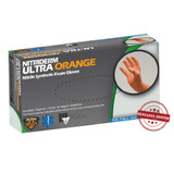 NitriDerm Ultra Orange Exam Glove Small NonSterile Nitrile Standard Cuff Length Fully Textured Orange Chemo Tested / Fentanyl Tested, 199100, Case of 1000