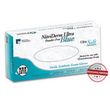 NitriDerm Ultra Blue Exam Glove Medium NonSterile Nitrile Standard Cuff Length Fully Textured Light Blue Chemo Tested / Fentanyl Tested, 157200, Case of 1000