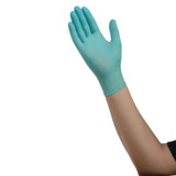 ESTEEM Stretch Exam Glove Large NonSterile Nitrile Standard Cuff Length Textured Fingertips Teal Chemo Tested, 8857NLB, Box of 150