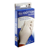 Cara Infection Control Glove Medium Cotton White Wrist Length Hemmed Cuff NonSterile, 03805600082, Pair of 1