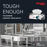 WypAll PowerClean L40 PowerClean Extra Absorbent Towels, Pop-up Box, 100 Count per Box, 9.8 x 16.4 in, 05790, Box of 1