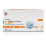 Procedure Mask McKesson Earloops One Size, Blue, ASTM Level 3 Adult 91-3104 Case of 500